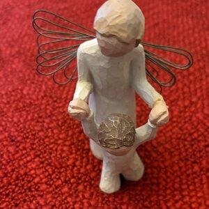 Willow Brook Guardian Angel Figurine with Child - Cream and Brown